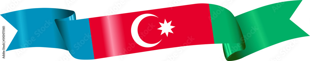 Obraz premium 3D Flag of Azerbaijan on ribbon.