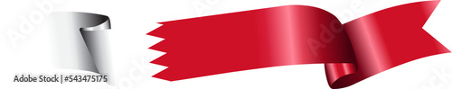 Free Download 3D Flag of Bahrain on ribbon. - GFXLoad