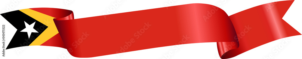 3D Flag of East Timor on ribbon. 3D Flag of East Timor on ribbon.