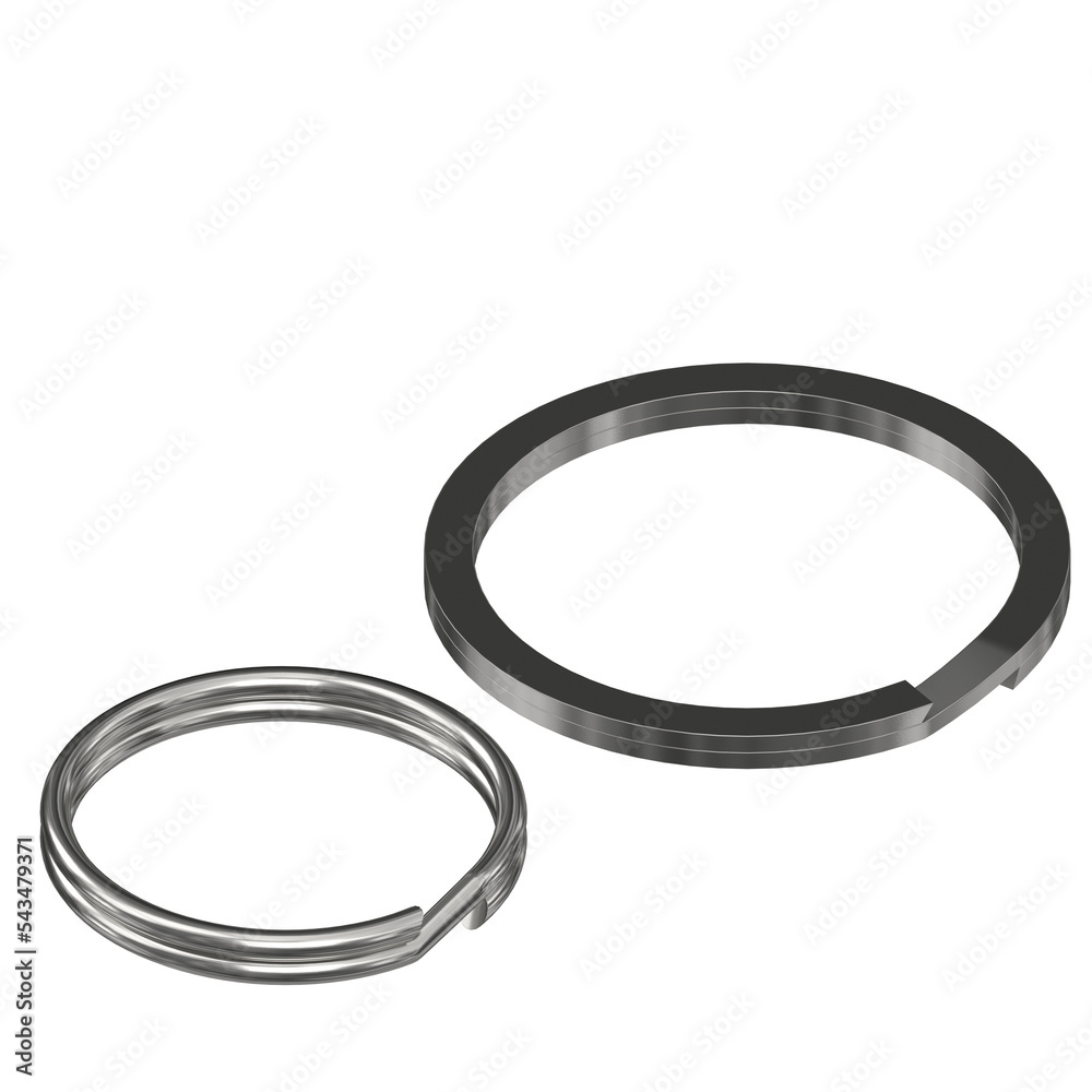 3d rendering illustration of a couple of split rings
