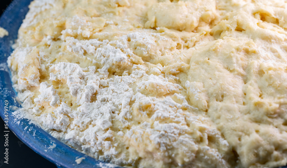 Air dough on yeast with flour Air dough on yeast with flour