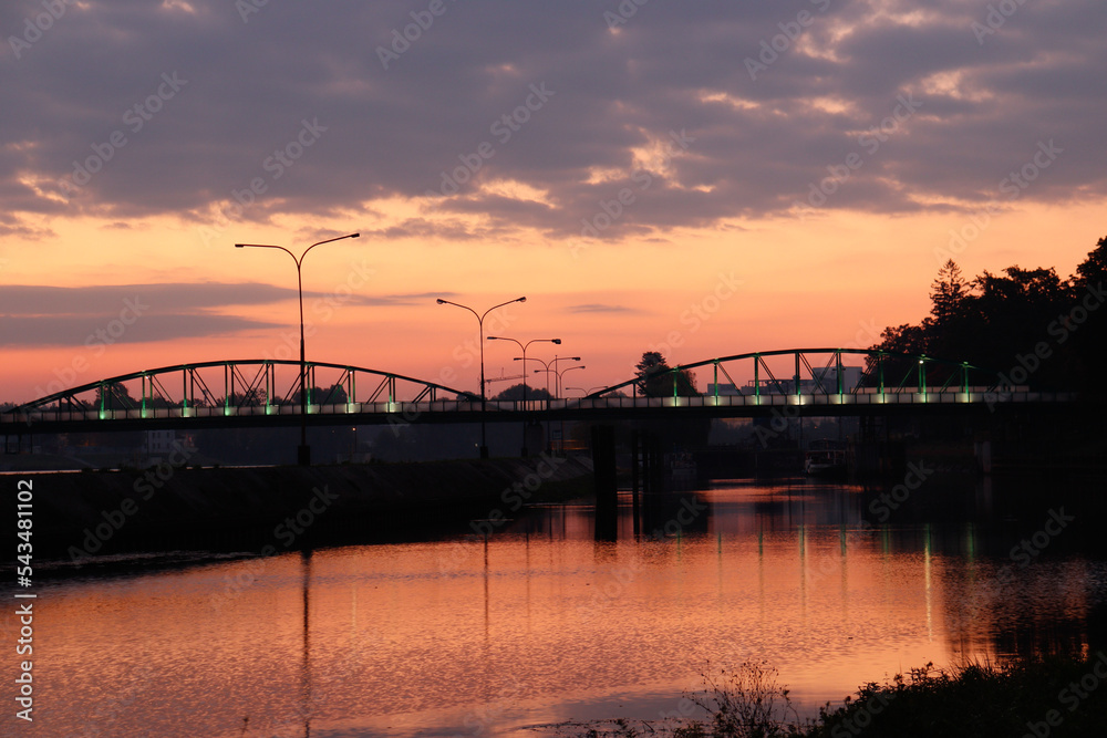 sunset over the river