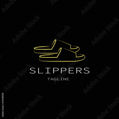 line art slippers simple logo design vector icon symbol illustration