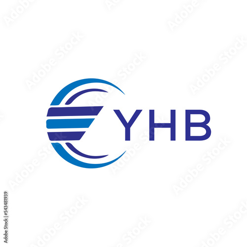 YHB letter logo. YHB blue image on white background. YHB vector logo design for entrepreneur and business. YHB best icon. photo