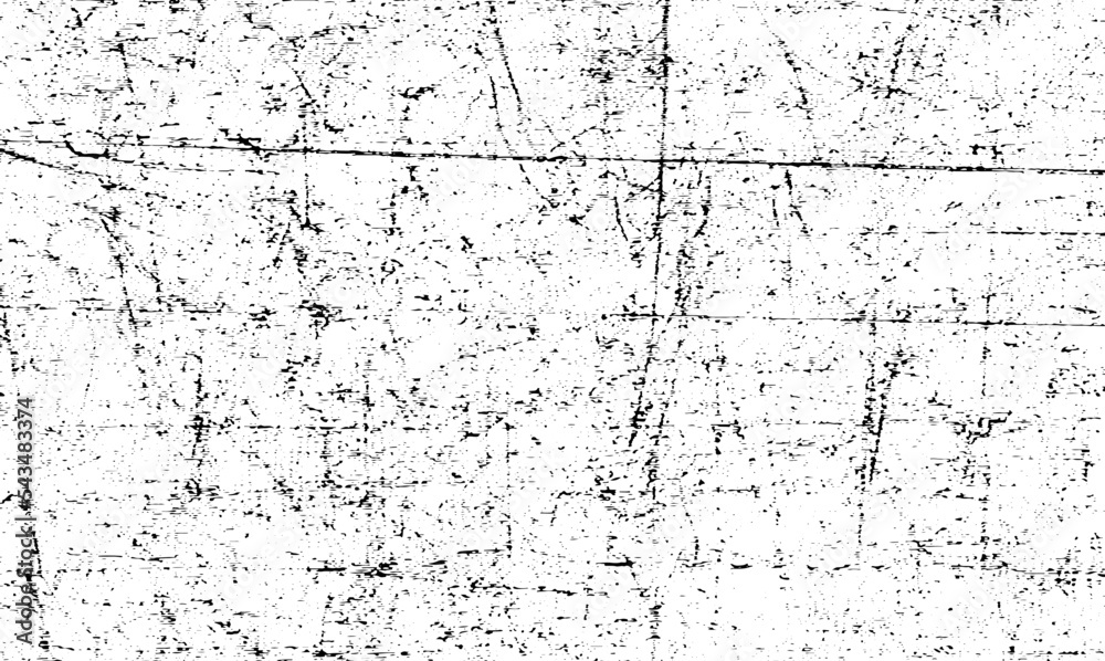 Obraz premium Scratched and Cracked Grunge Urban Background Texture Vector. Dust Overlay Distress Grainy Grungy Effect. Distressed Backdrop Vector Illustration. Isolated Black on White Background. EPS 10.