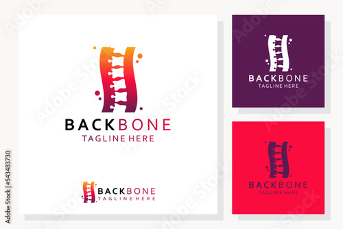 Spine Clinic Medicine Backbone logo design template.