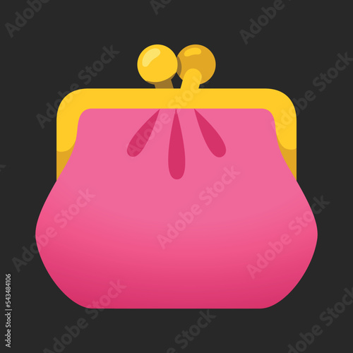 Purse vector flat icon. Isolated Small Pouch with a Clasp sign symbol design.