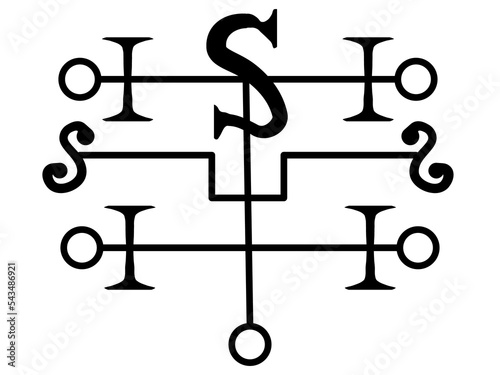 Sigil or Seal of Andromalius from a portion of the magical Grimoire called Ars Goetia, part of The Grimoire titled: The Lesser Key of Solomon or the Lemegeton of Somolon the King photo