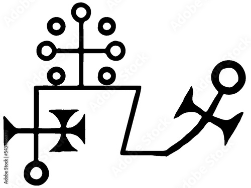 Sigil or Seal of Dantalion from a portion of the magical Grimoire called Ars Goetia, part of The Grimoire titled: The Lesser Key of Solomon or the Lemegeton of Somolon the King photo