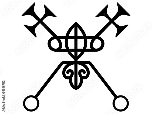 Sigil or Seal of Bael from a portion of the magical Grimoire called Ars Goetia, part of The Grimoire titled: The Lesser Key of Solomon or the Lemegeton of Somolon the King photo