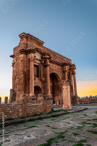 The ancien Roman city of Timgad photo