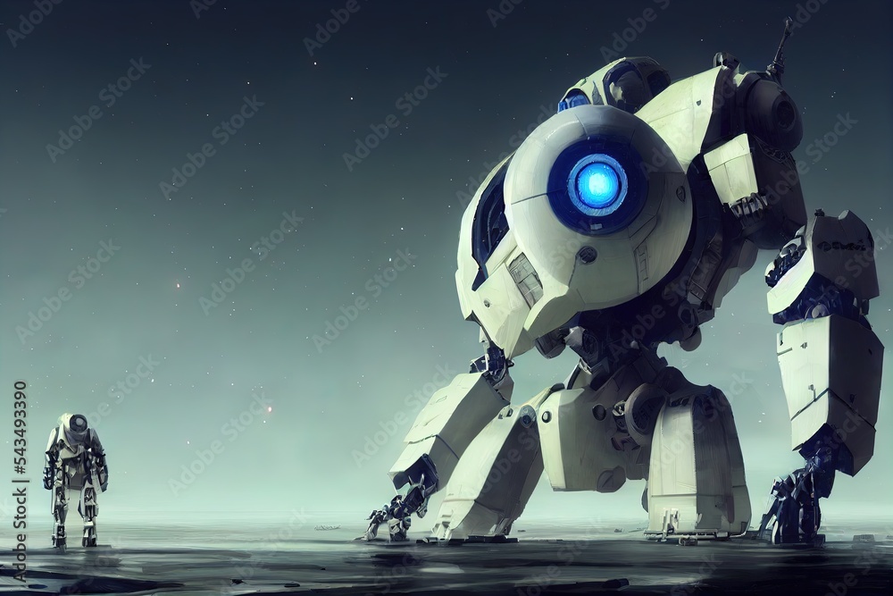Fototapeta premium Mech robot android, sci-fi technology