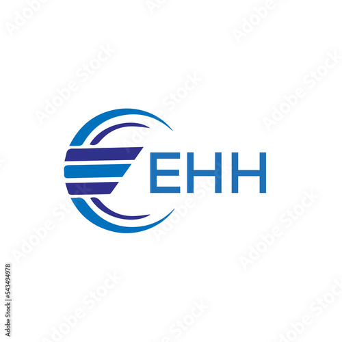 EHH letter logo. EHH blue image on white background. EHH vector logo design for entrepreneur and business. EHH best icon. photo