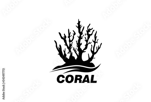 Coral and water logo design vector illustration