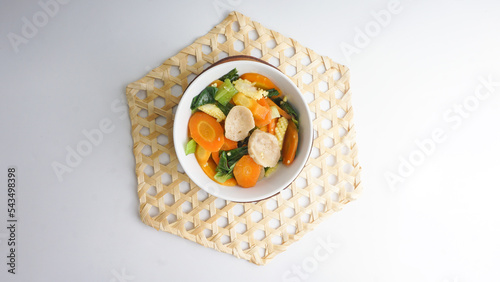 Capcay or mix vegetable is healthy food from Indonesia. Vegetarian food concept. Selected focus photo