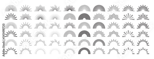 Set of Aesthetic Vintage Sunburst