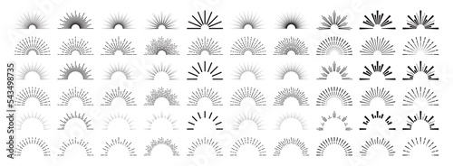 Set of Aesthetic Vintage Sunburst