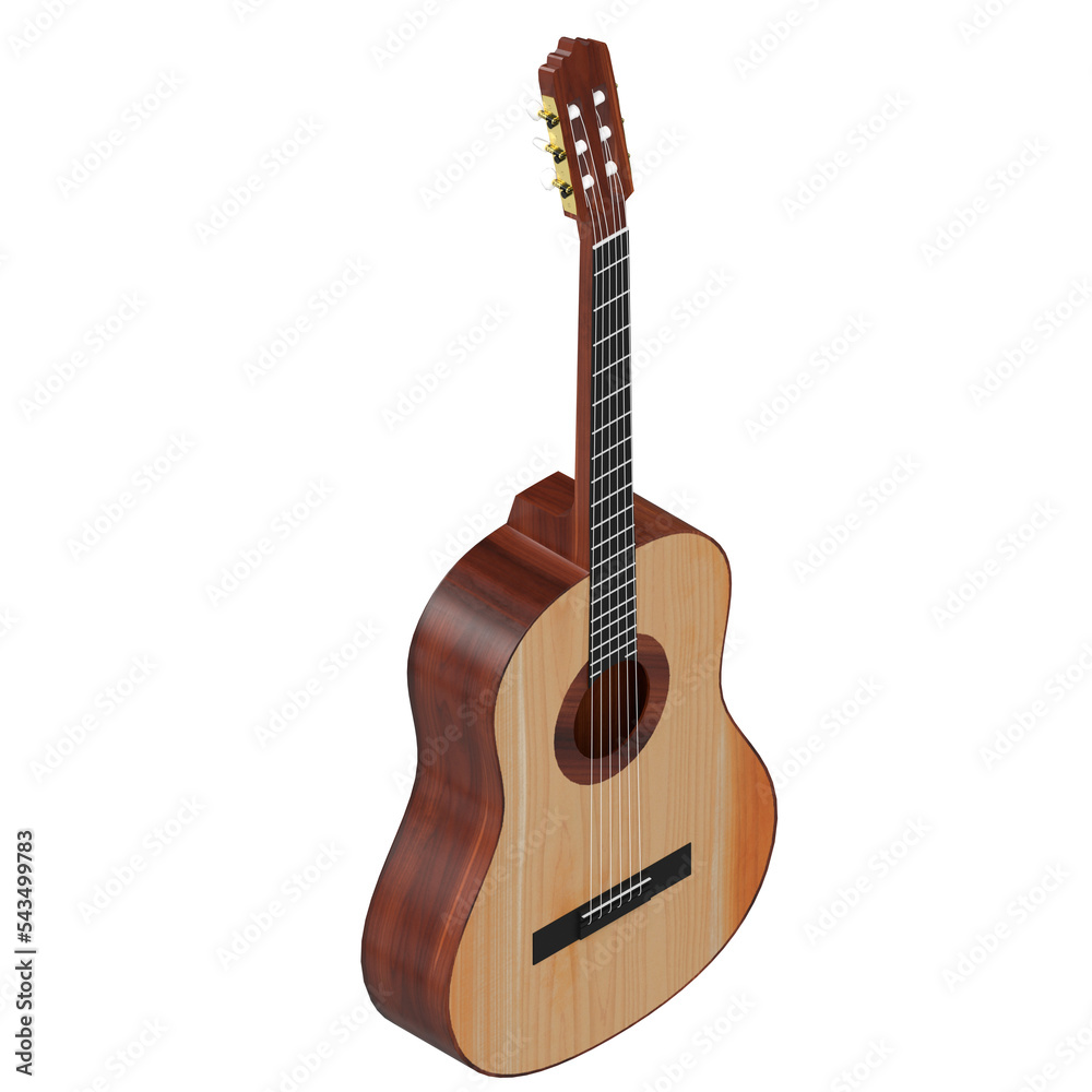 Fototapeta premium 3d rendering illustration of a student classical guitar