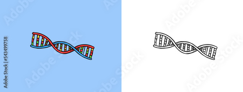 DNA sketch icon. Hand drawn Outline black ink for infographic, website or app.