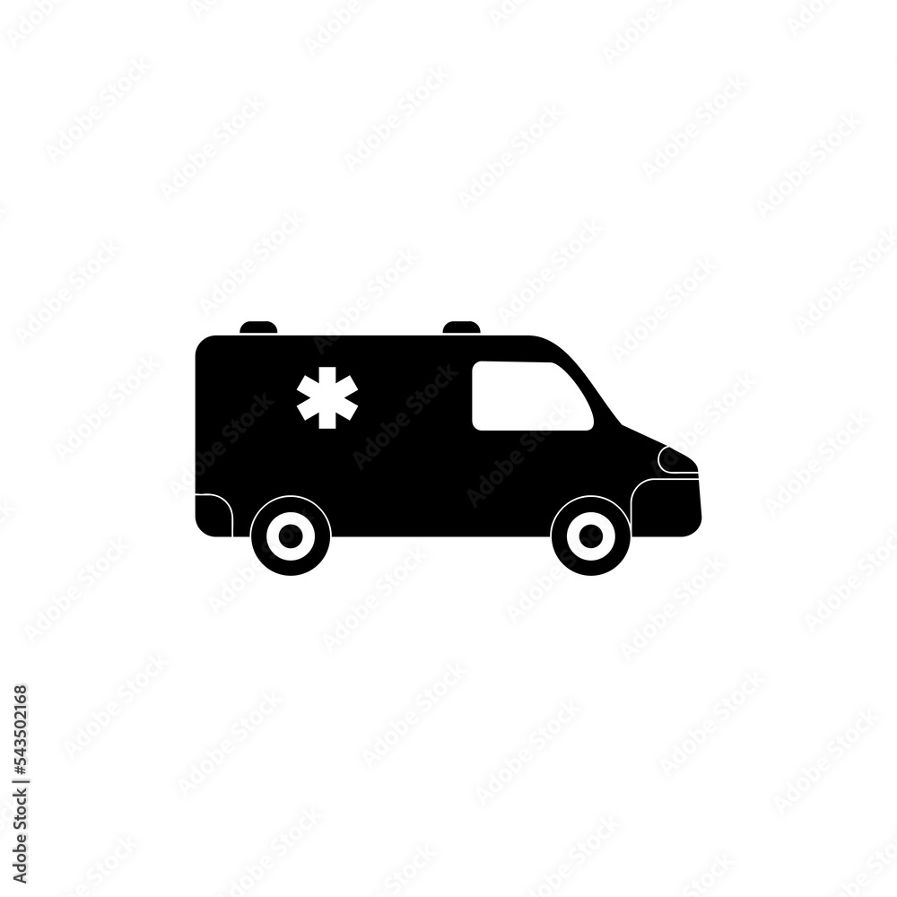 Ambulance car vector icon. filled flat sign for mobile concept and web design.