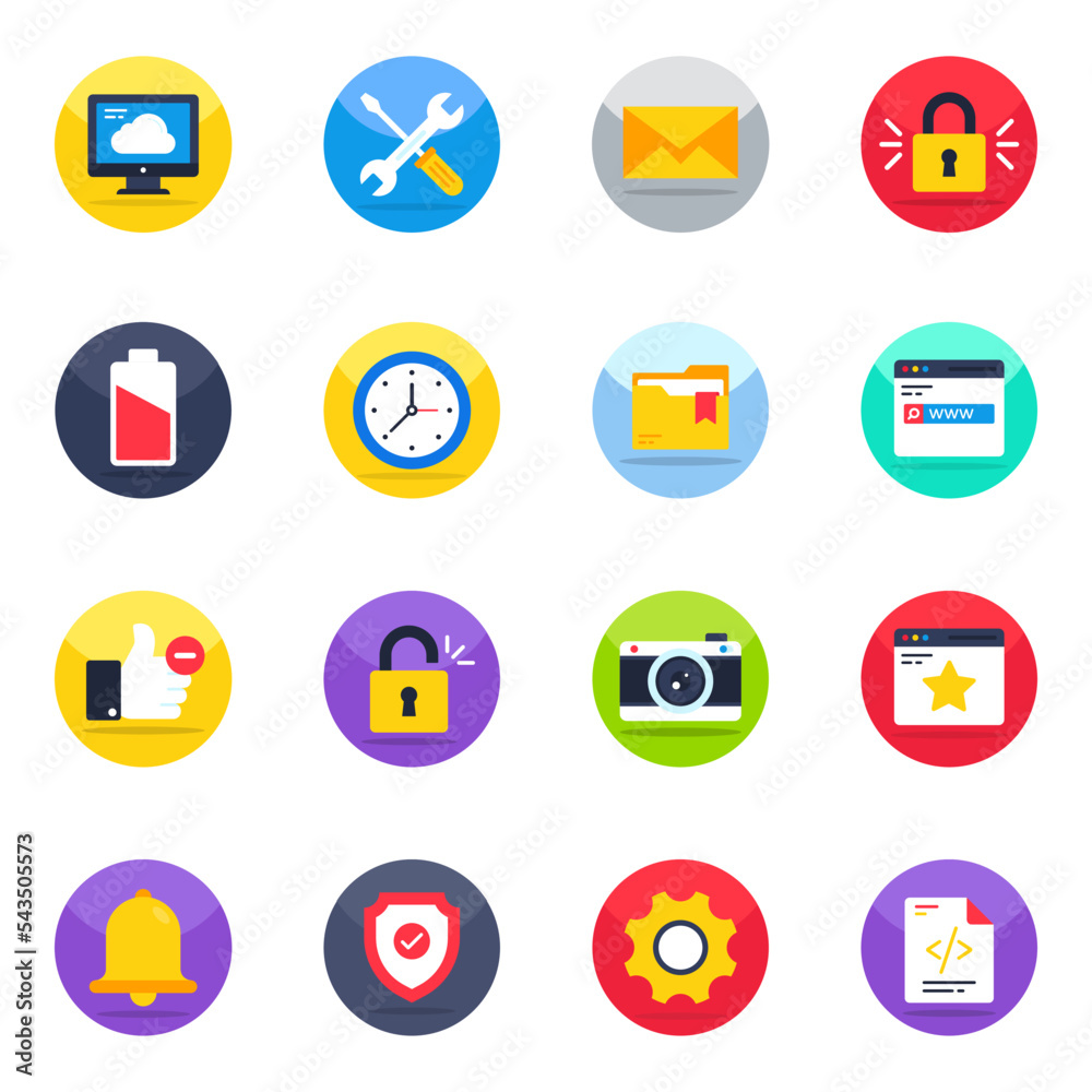 Pack of User Experience Flat Icons

