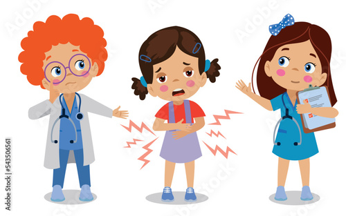 doctor and nurse examining child patient