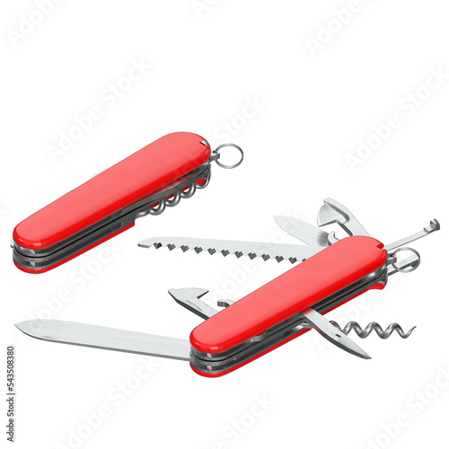 3d rendering illustration of Swiss army knives