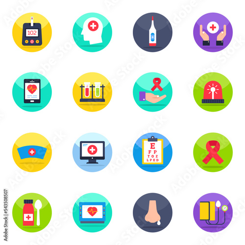 Pack of Medical and Healthcare Flat Icons

