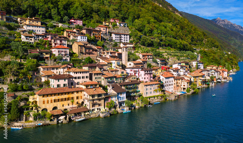 Gandria village on Lake Lugano, Ticino, Switzerland photo