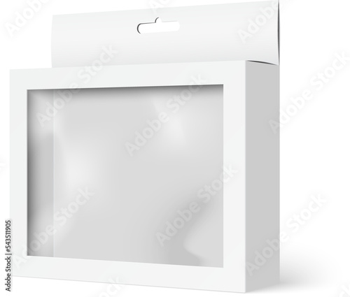 White  product package box with window