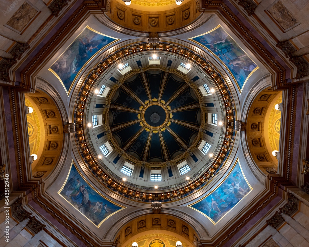 Interior of Dome of State Capitol of Minnesota in Saint Paul