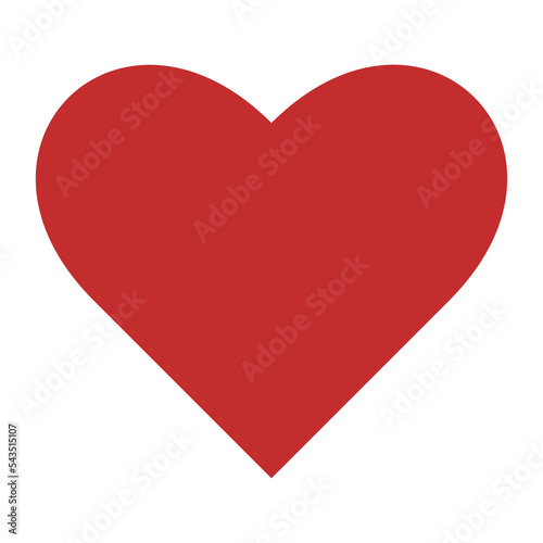 Red heart icon. Happy Valentines Day. Love sign symbol. Simple greeting card template. Cute graphic object. Flat design. White background. Isolated. Transparent background
