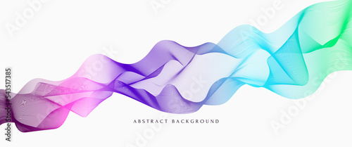 Abstract colorful wave lines flowing stripes design. Illustration of soft curvy shapes blended mesh isolated on white background. Decorative dynamic vector backdrop for wallpaper, cover, wrapper