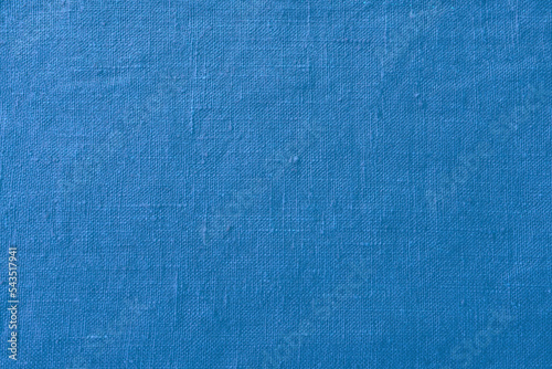 Linen light blue canvas background textile texture.