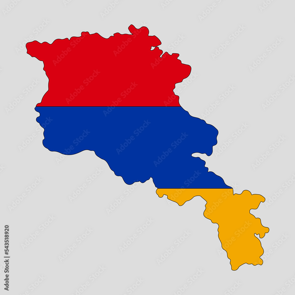 Outline map of the country of Armenia. Vector illustration