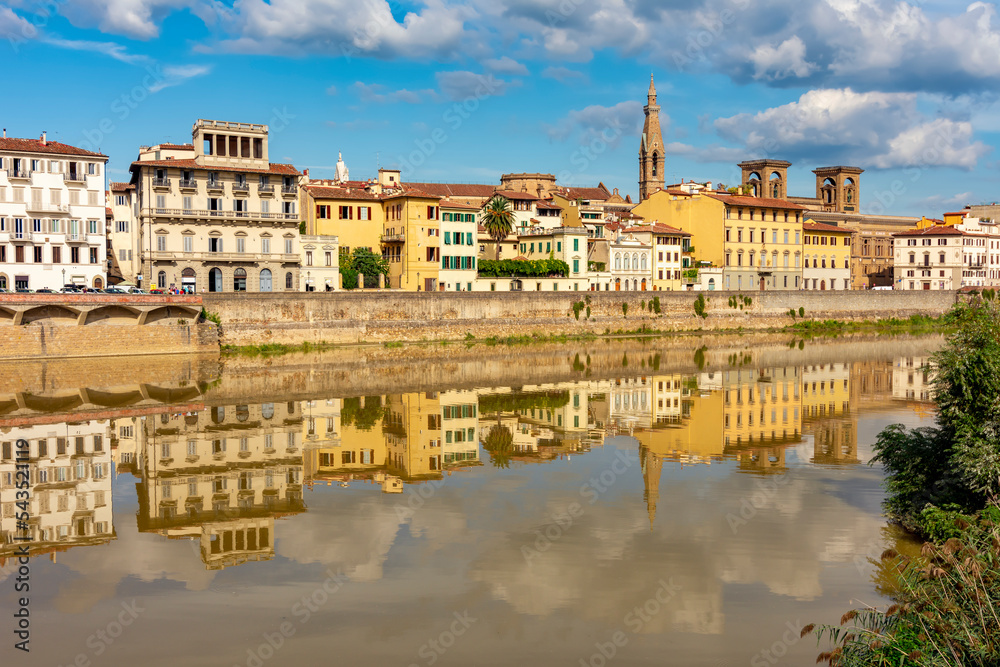 Florence architecture along Arno river, Italy