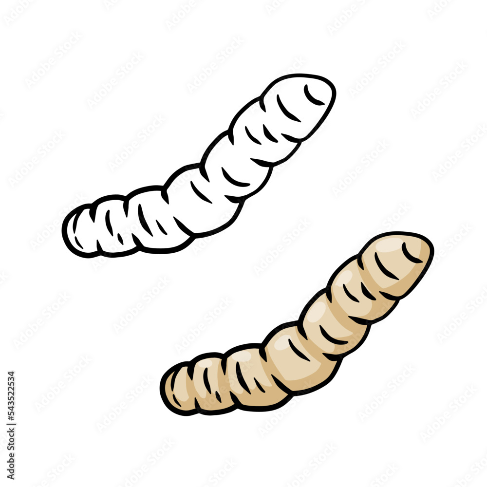 Little worm. Nasty larva and maggot insect