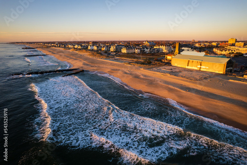 Aerial Drone Sunrise in Asbury Park New Jersey