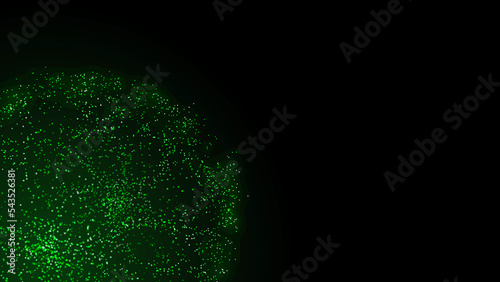 Abstract background with a sphere of dots. Sphere illustration. Technology concept. Futuristic interface. 3D rendering.