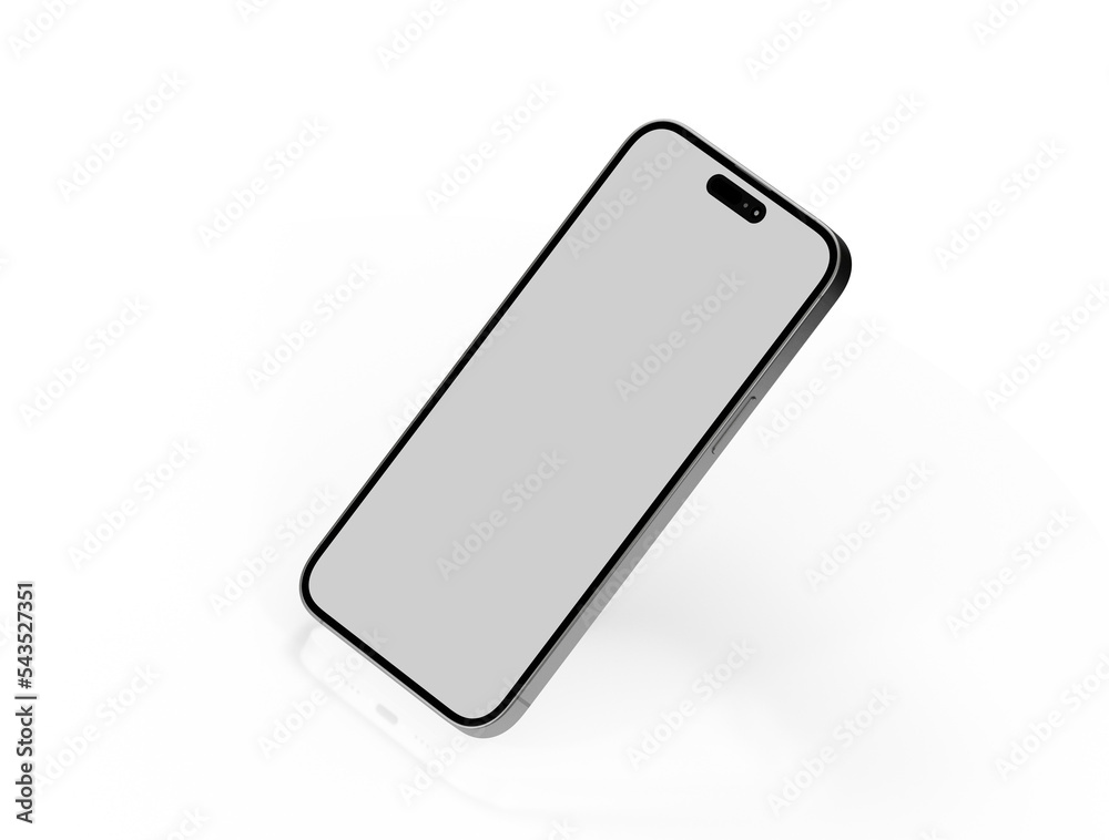 Modern glass smartphone hanging over the table Modern glass smartphone hanging over the table