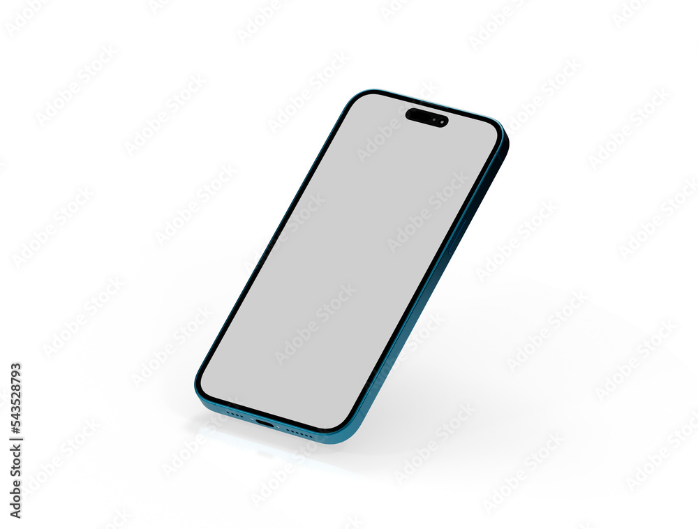 Modern glass smartphone hanging over the table Modern glass smartphone hanging over the table