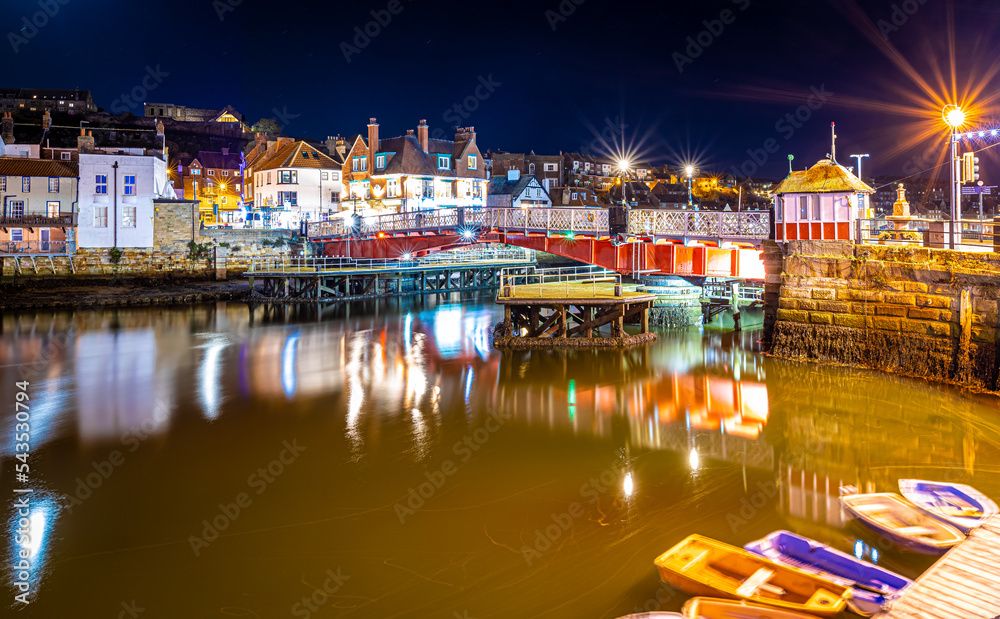 Night view of Whitby Abbey in Yorkshire