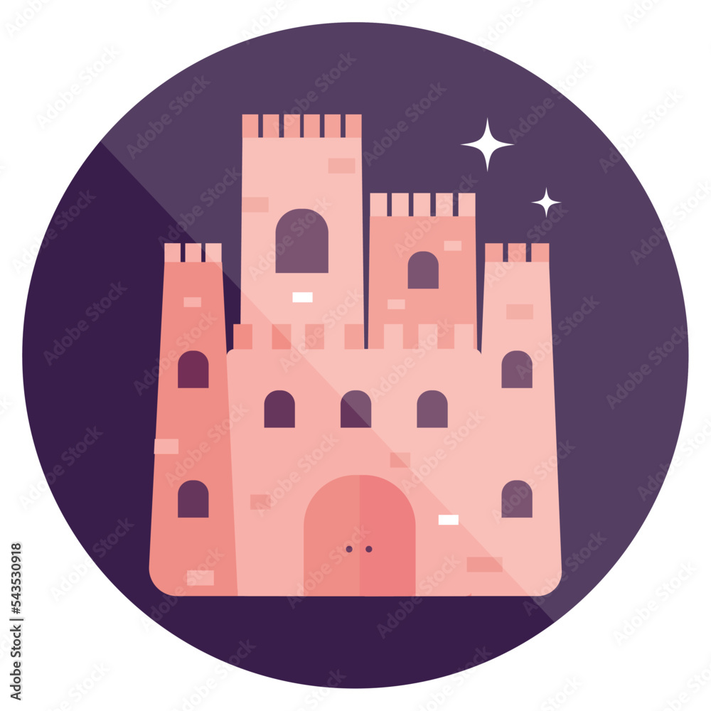 Isolated medieval castle building icon Vector Isolated medieval castle building icon Vector