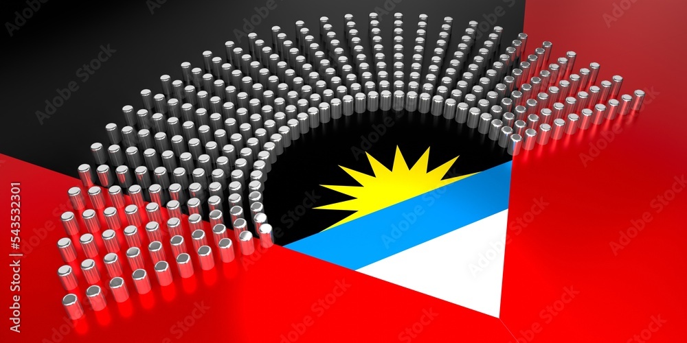 Antigua and Barbuda flag voting, parliamentary election concept 3D