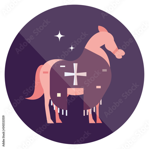 Isolated medieval knight horse cavalry icon Vector