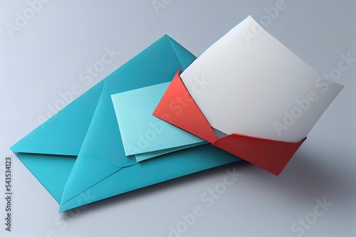 3D Send letters in envelopes. Mail notification. Bell notice. Email message concept. Email newsletter with letter paper. Cartoon creative design icon isolated on white background. 3D Rendering