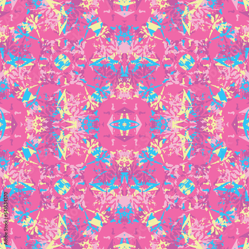 Seamless fractal pattern in vector format for printed fabrics or any other purposes. Every object is grouped base on color so the pattern is editable, tileable and easy to use.