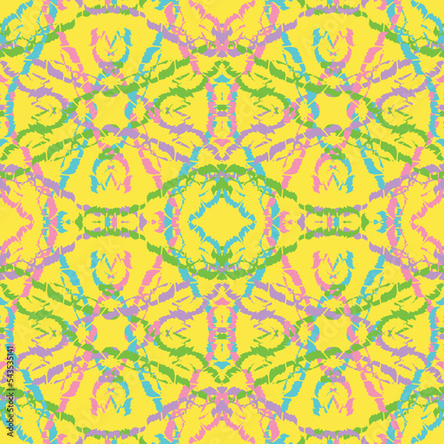 Seamless fractal pattern in vector format for printed fabrics or any other purposes. Every object is grouped base on color so the pattern is editable, tileable and easy to use.