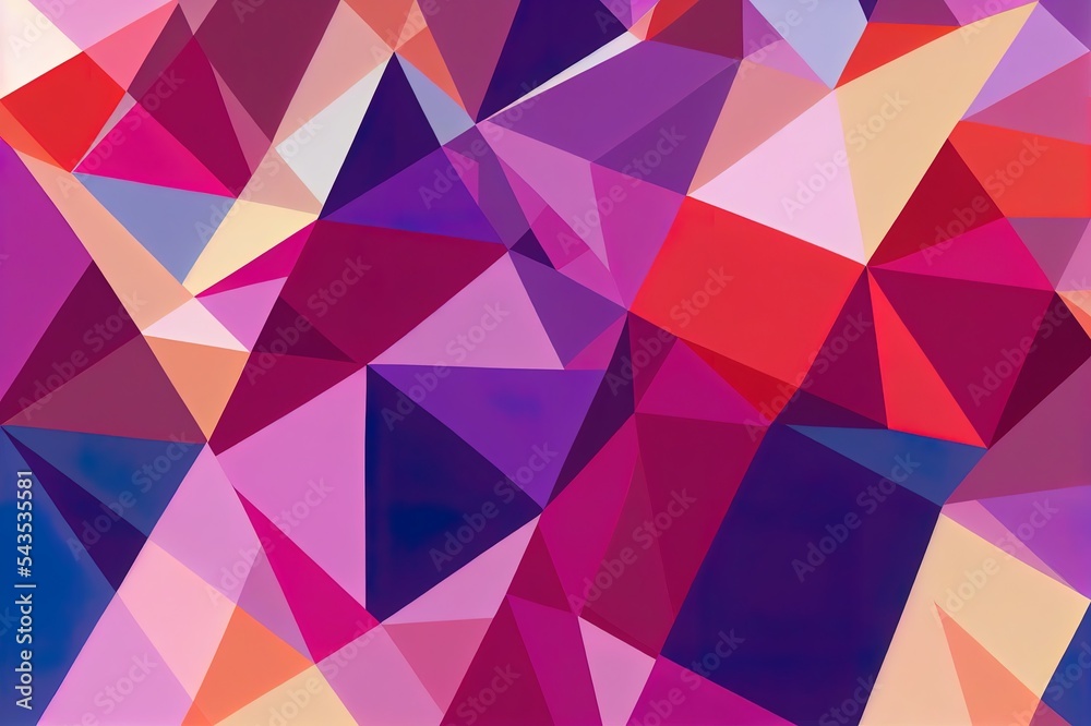 Fototapeta premium abstract background consisting of triangles. Gradient color from violet to red.
