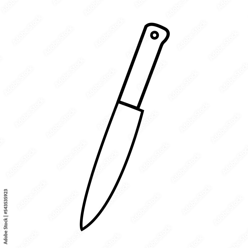 Simple shape black line sharp knife